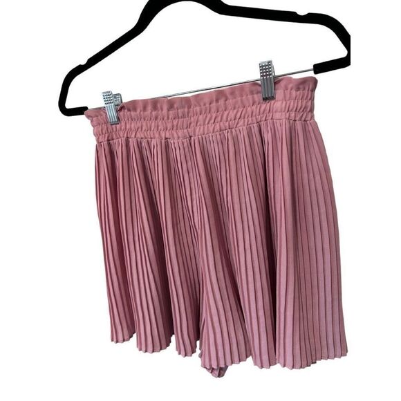 Zara Pink Pleated High Waisted Pull On Shorts Size XS Barbie Core Bratz - Picture 4 of 8
